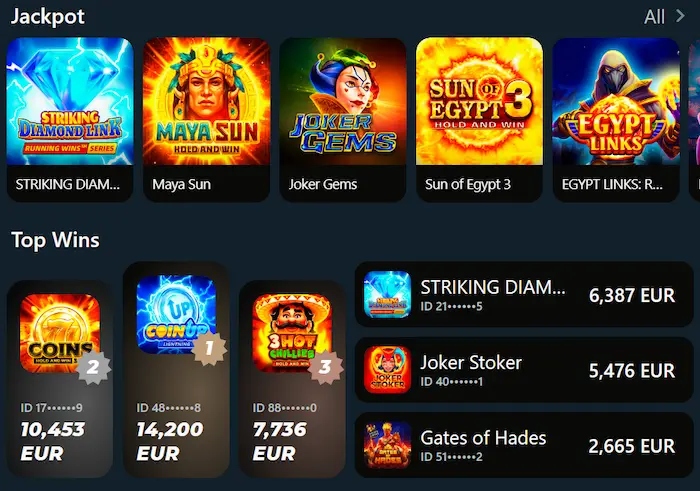 RoyalSea Casino games
